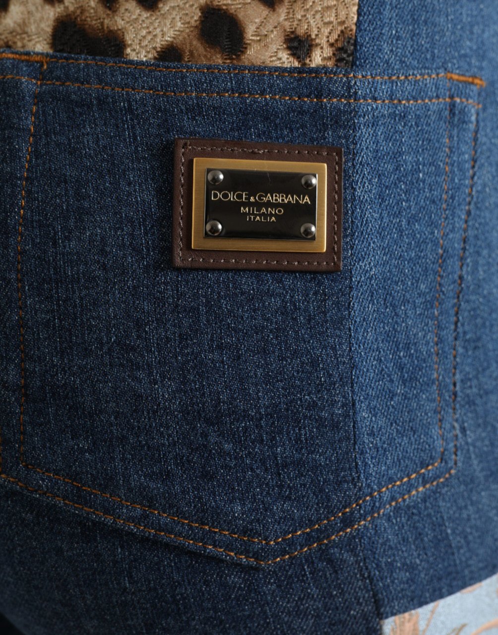 Dolce & Gabbana Multicolor Patchwork GRACE Skinny Denim Jeans Divers