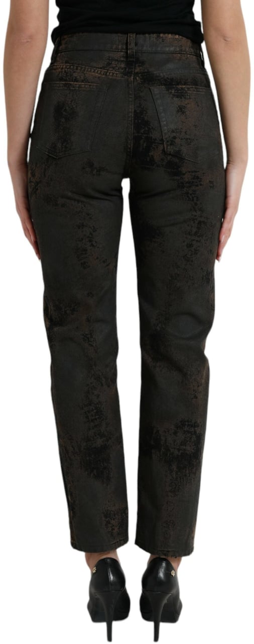 Dolce & Gabbana Brown BOYFRIEND Mid Waist Cotton Denim Jeans Bruin