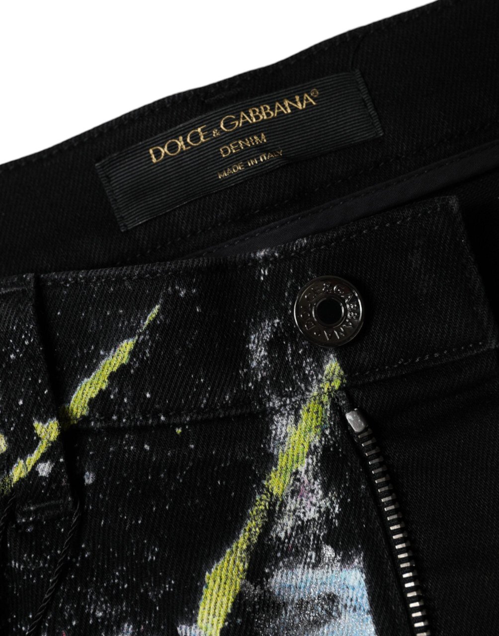 Dolce & Gabbana Multicolor Splatter Paint Cotton Skinny Denim Jeans Divers