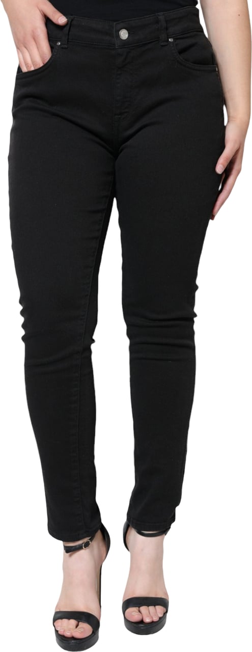 Dolce & Gabbana Black Cotton Stretch Skinny Denim Jeans Zwart