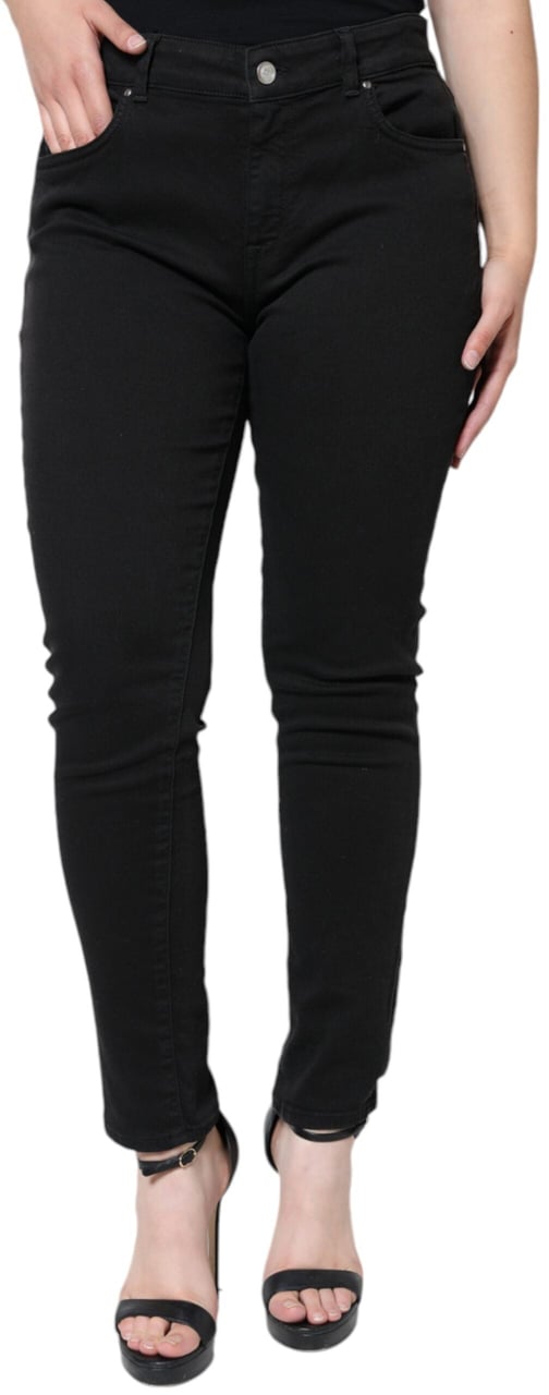 Dolce & Gabbana Black Cotton Stretch Skinny Denim Jeans Zwart
