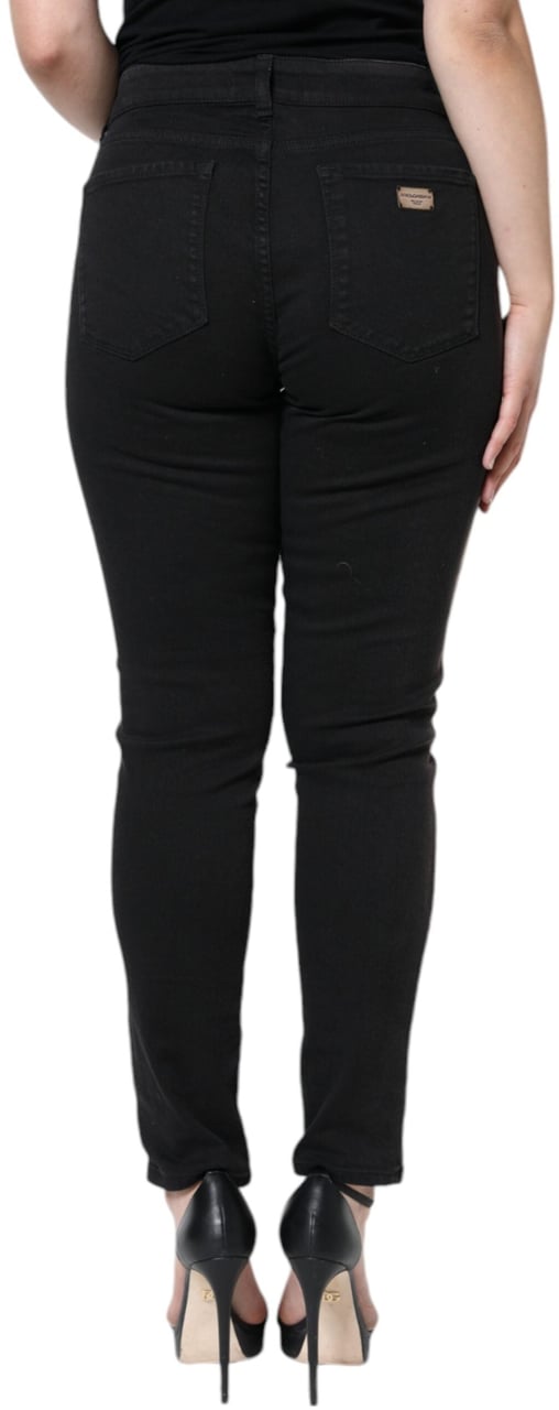 Dolce & Gabbana Black Cotton Stretch Skinny Denim Jeans Zwart
