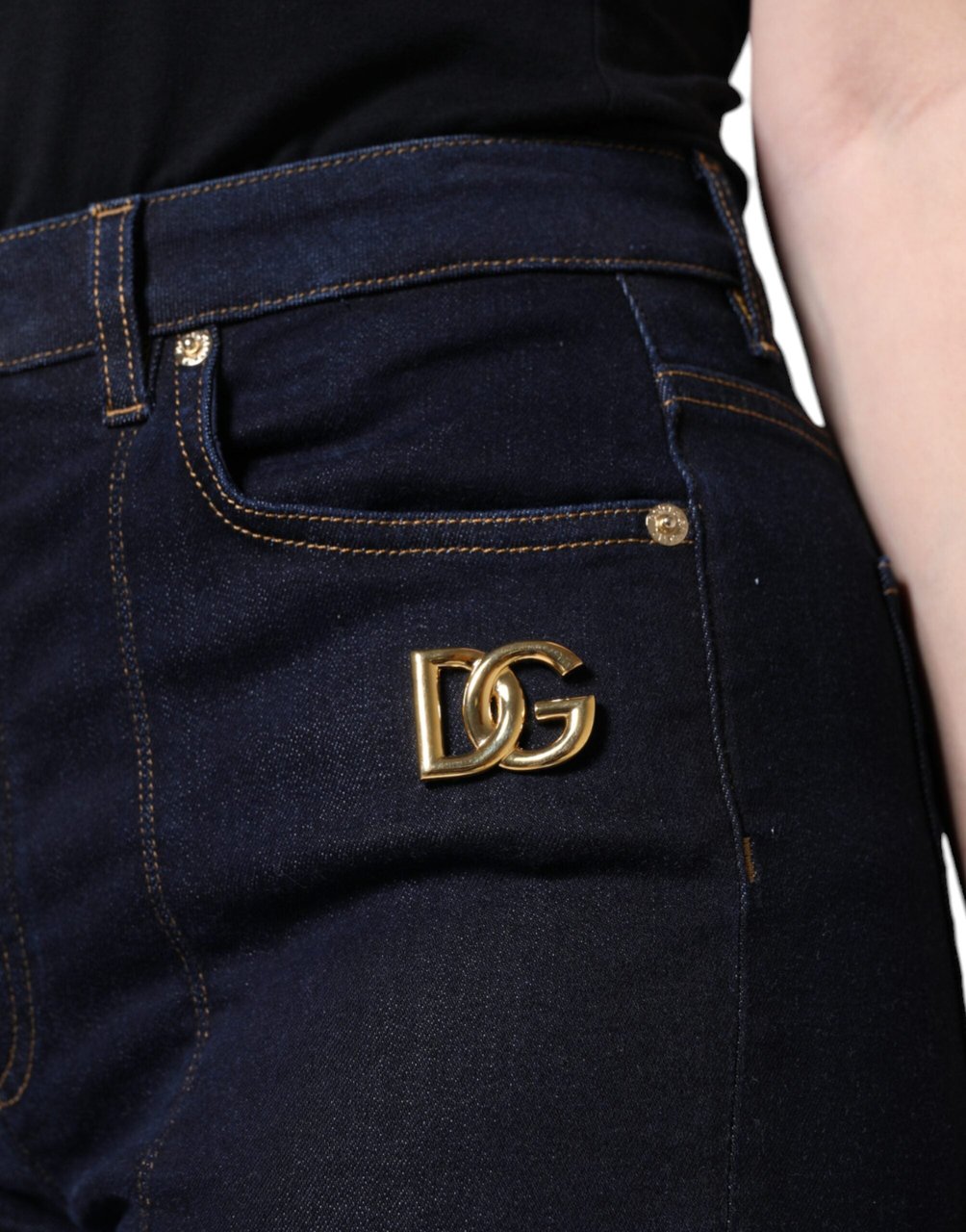 Dolce & Gabbana Black Cotton Blend Skinny Denim Jeans Zwart