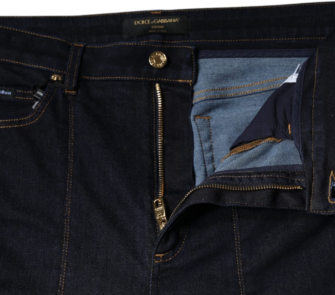 Dolce & Gabbana Black Cotton Blend Skinny Denim Jeans Zwart