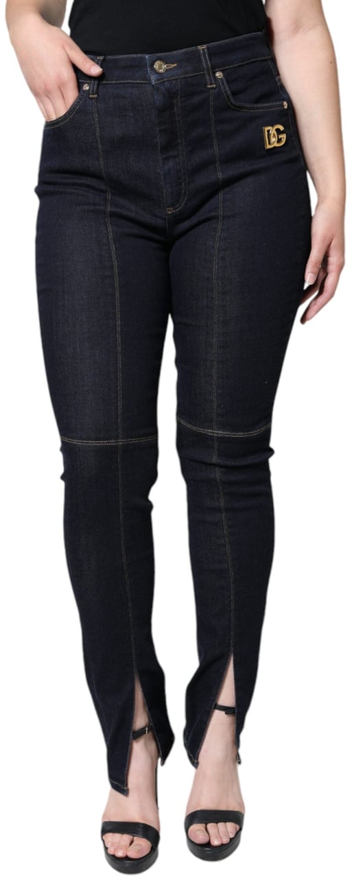 Dolce & Gabbana Black Cotton Blend Skinny Denim Jeans Zwart