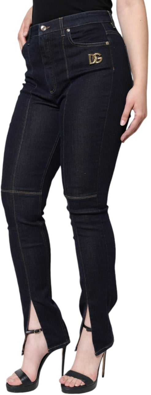 Dolce & Gabbana Black Cotton Blend Skinny Denim Jeans Zwart