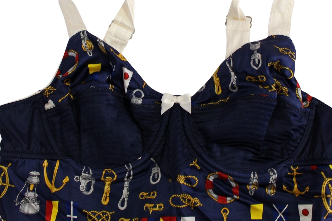 Dolce & Gabbana Blue Sailor Motive Tank Top Blauw