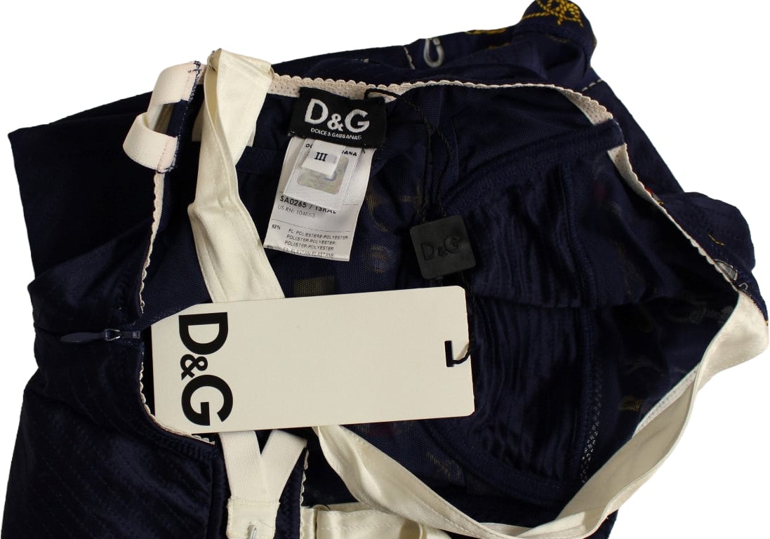 Dolce & Gabbana Blue Sailor Motive Tank Top Blauw
