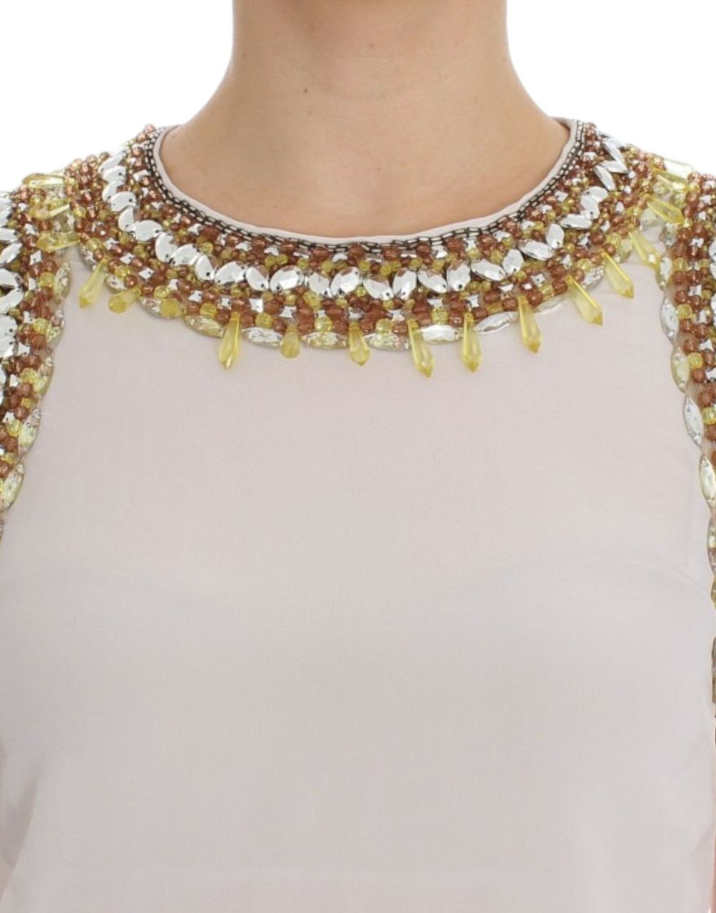 Dolce & Gabbana White crystal embellished tank top Wit