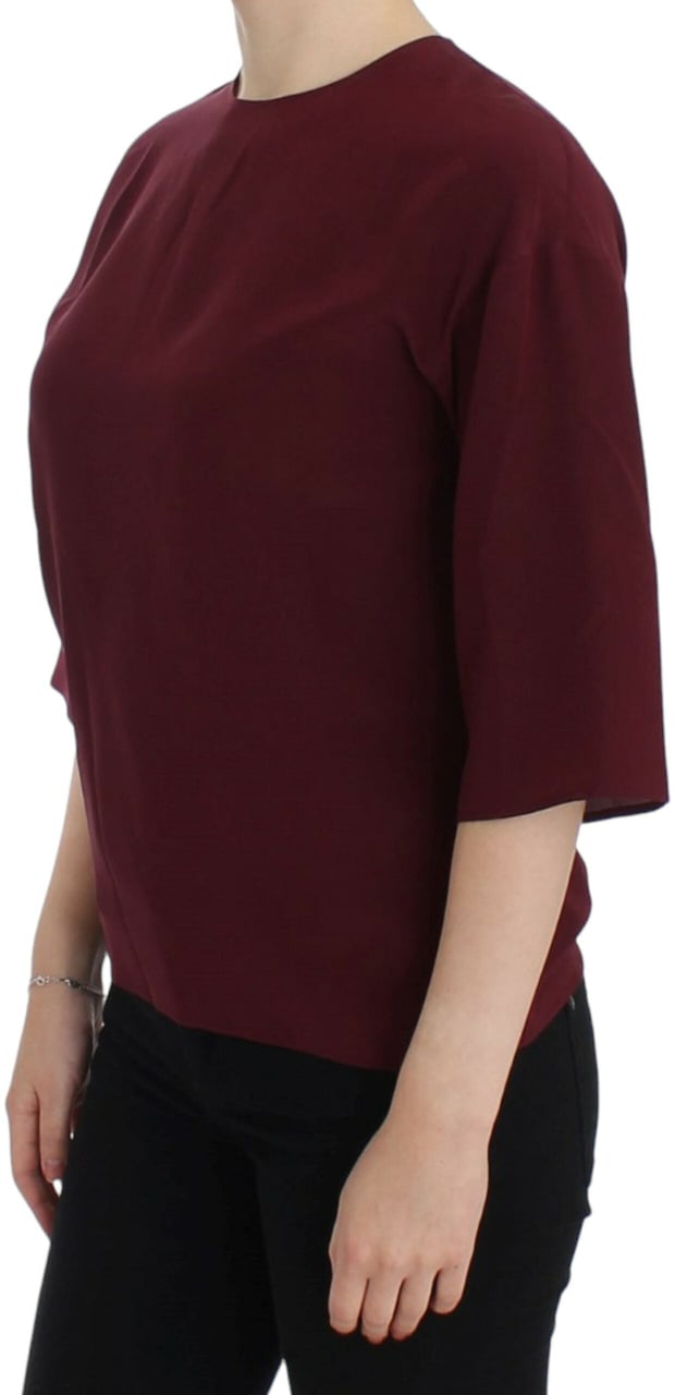 Dolce & Gabbana Red 3/4 sleeve silk blouse Rood