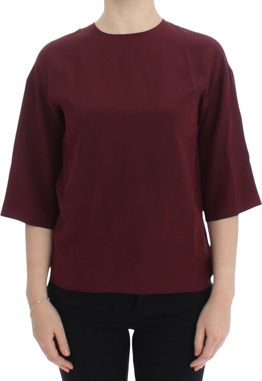 Dolce & Gabbana Red 3/4 sleeve silk blouse Rood