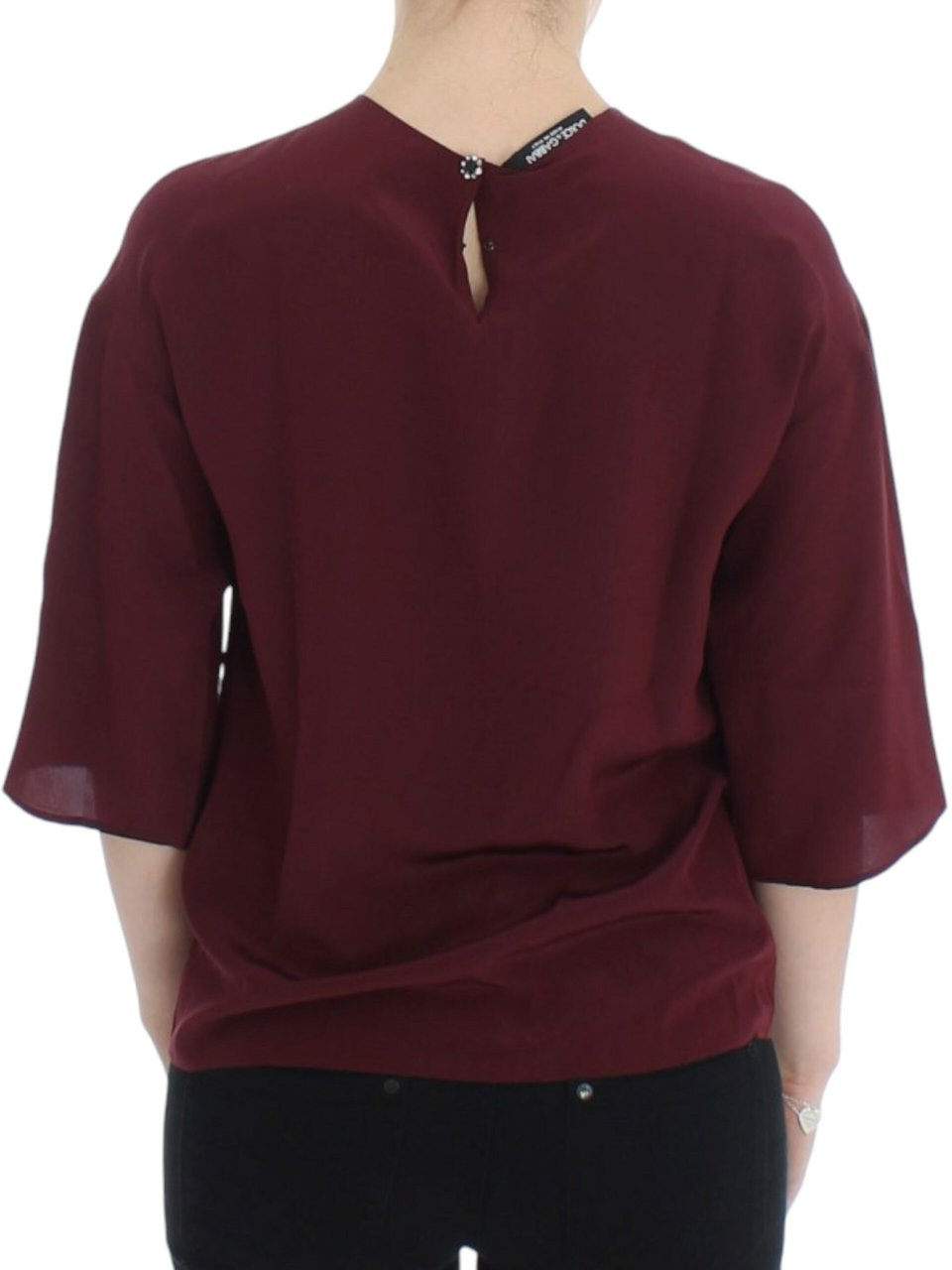 Dolce & Gabbana Red 3/4 sleeve silk blouse Rood