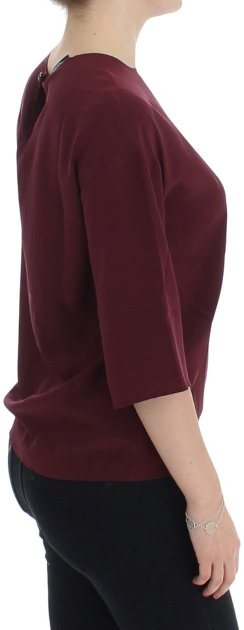 Dolce & Gabbana Red 3/4 sleeve silk blouse Rood
