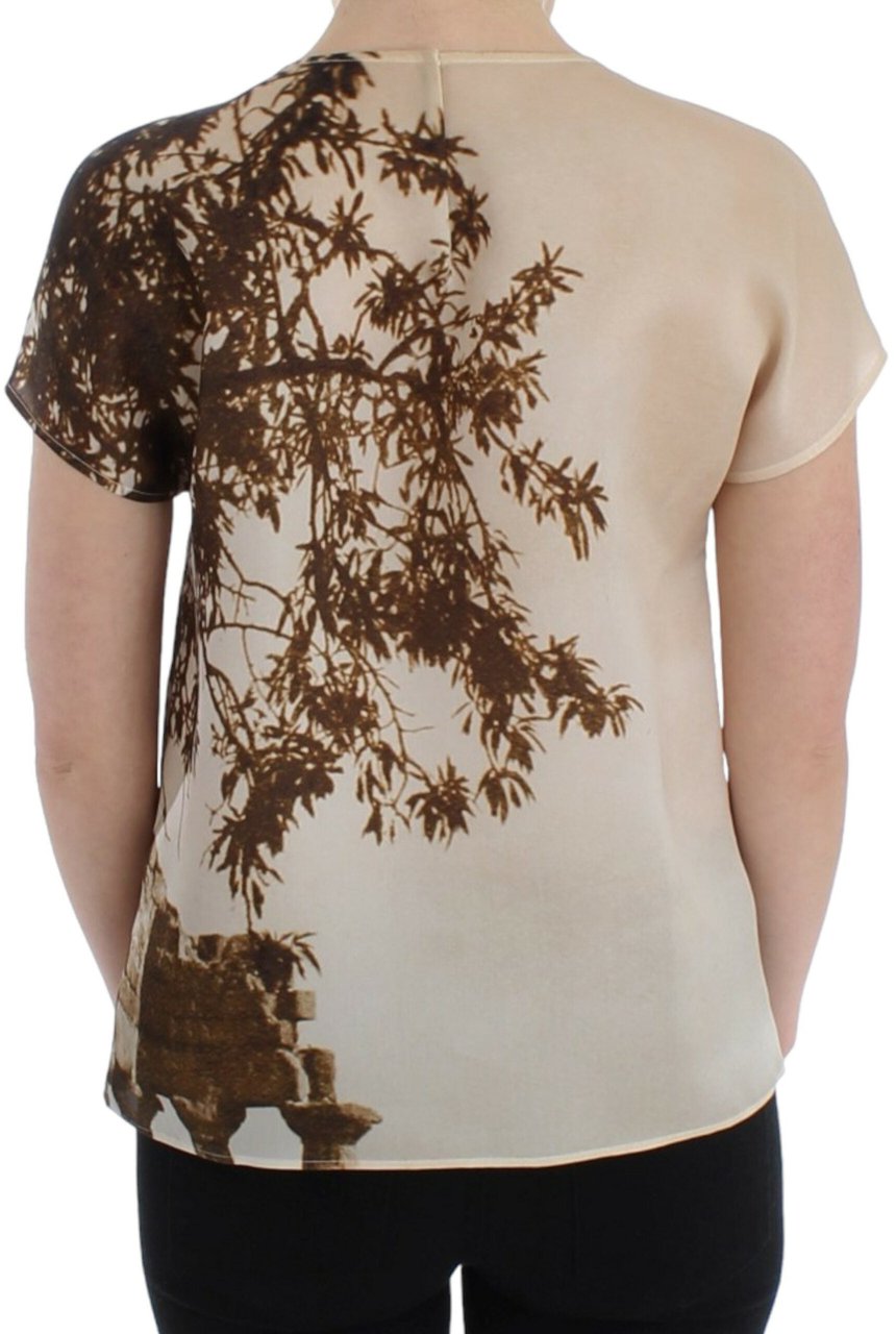 Dolce & Gabbana Brown Taormina silk blouse Bruin