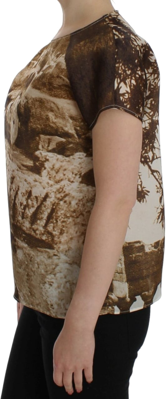Dolce & Gabbana Brown Taormina silk blouse Bruin