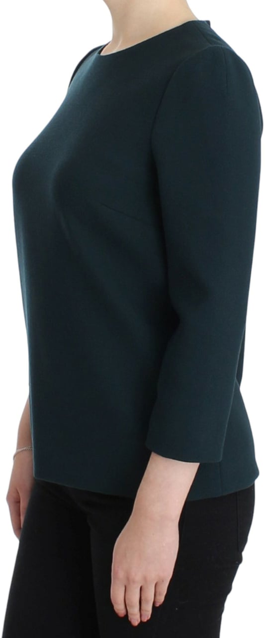 Dolce & Gabbana Green 3/4 sleeve wool blouse Groen