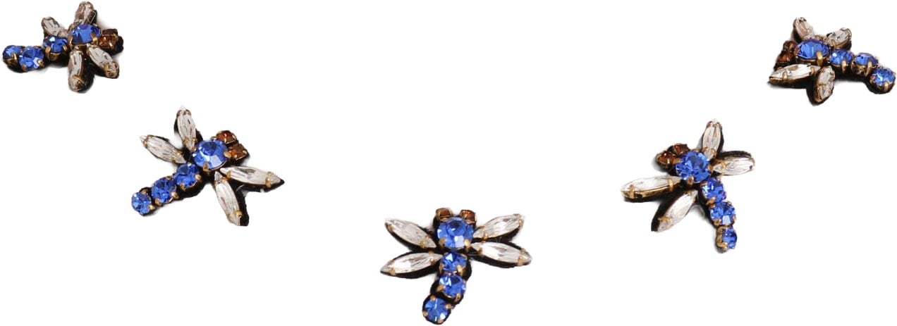 Dolce & Gabbana White Silk Crystal Embellished Fly T-shirt Wit