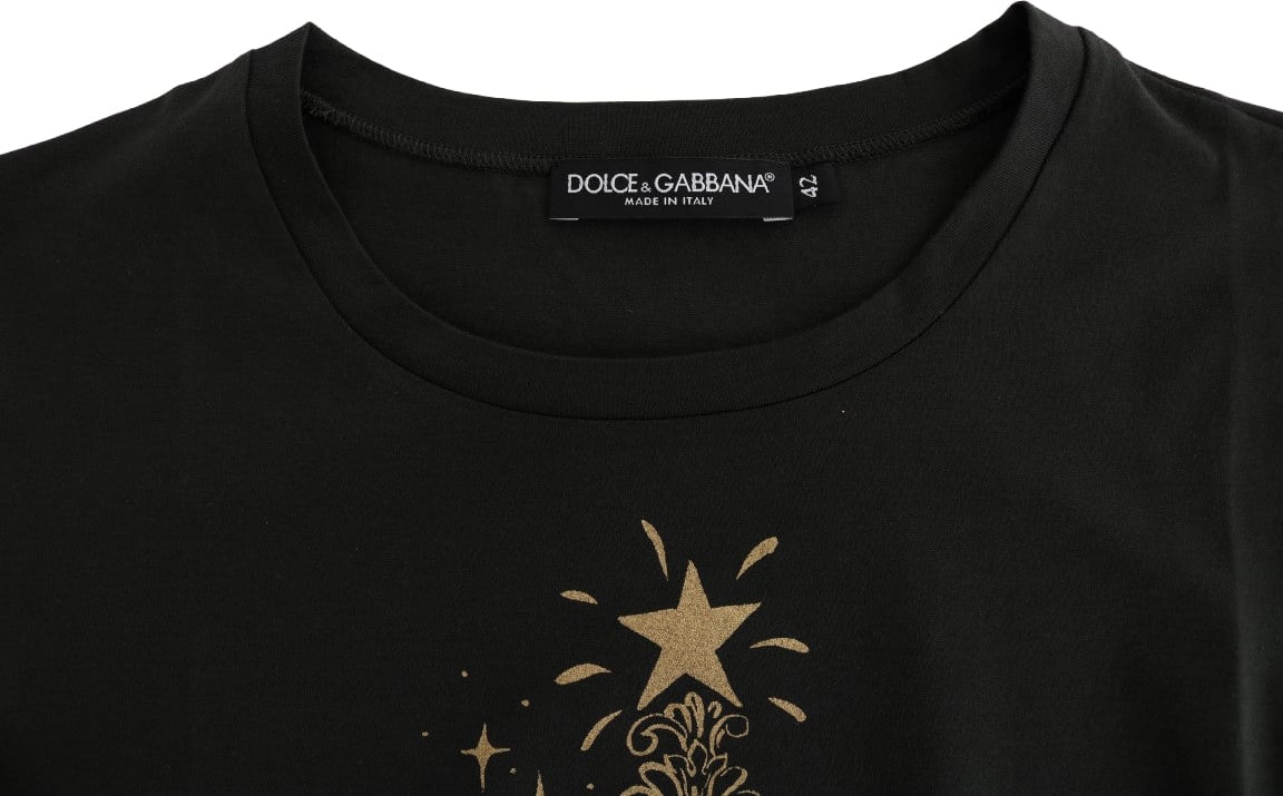 Dolce & Gabbana Green Cotton 2017 Motive T-Shirt Blauw