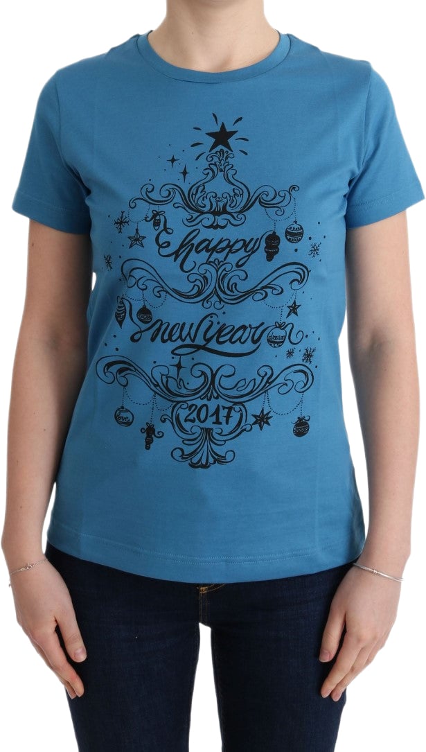 Dolce & Gabbana Blue Cotton 2017 Motive T-Shirt Wit