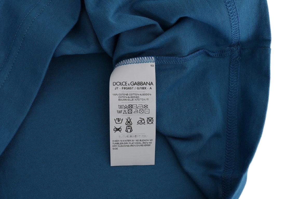 Dolce & Gabbana Blue Cotton 2017 Motive T-Shirt Wit