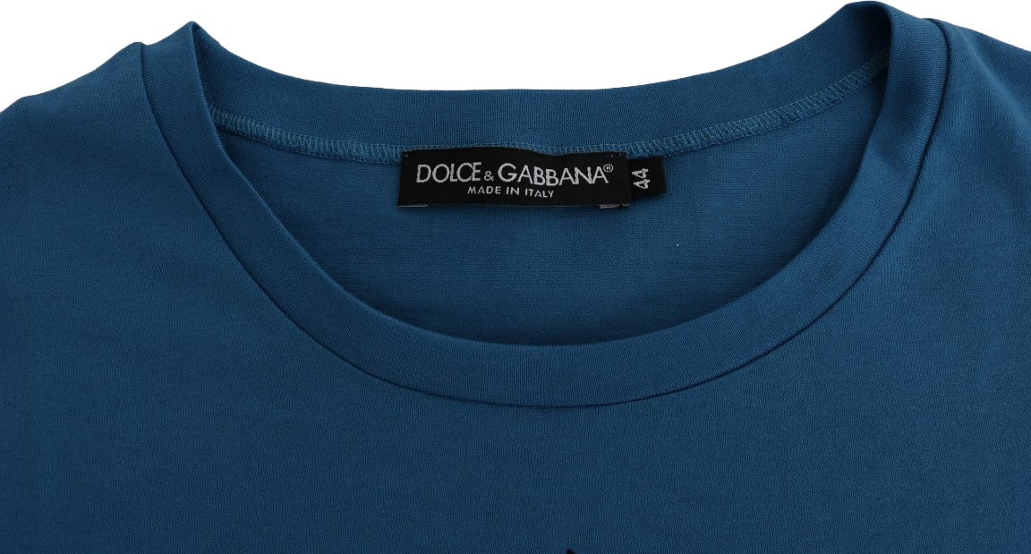 Dolce & Gabbana Blue Cotton 2017 Motive T-Shirt Wit