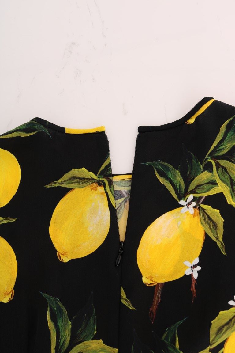 Dolce & Gabbana Multicolor Lemon Silk Stretch T-Shirt Divers