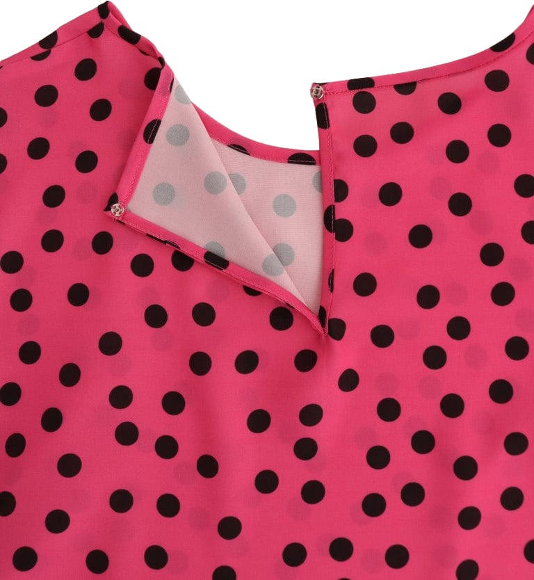 Dolce & Gabbana Pink Polka Dotted Silk Blouse Roze