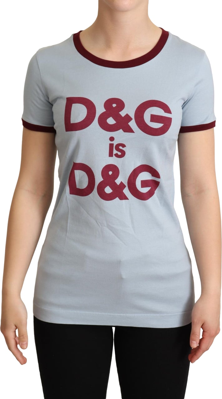 Dolce & Gabbana Blue Crewneck D&G Top T-shirt Blauw