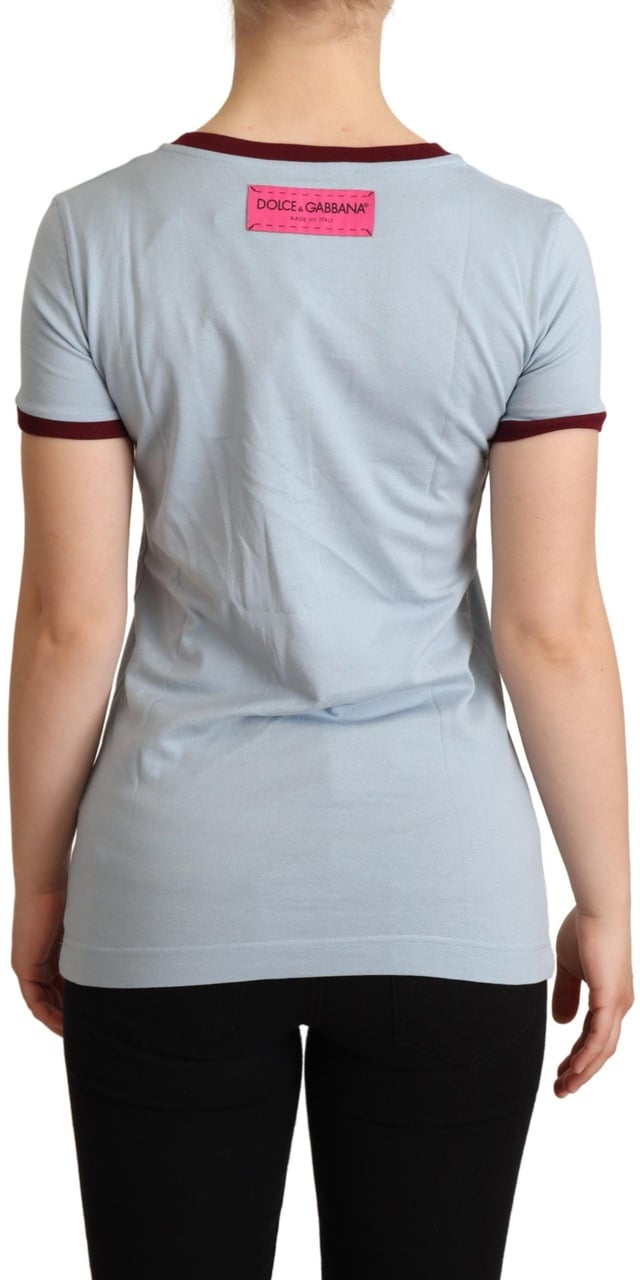 Dolce & Gabbana Blue Crewneck D&G Top T-shirt Blauw