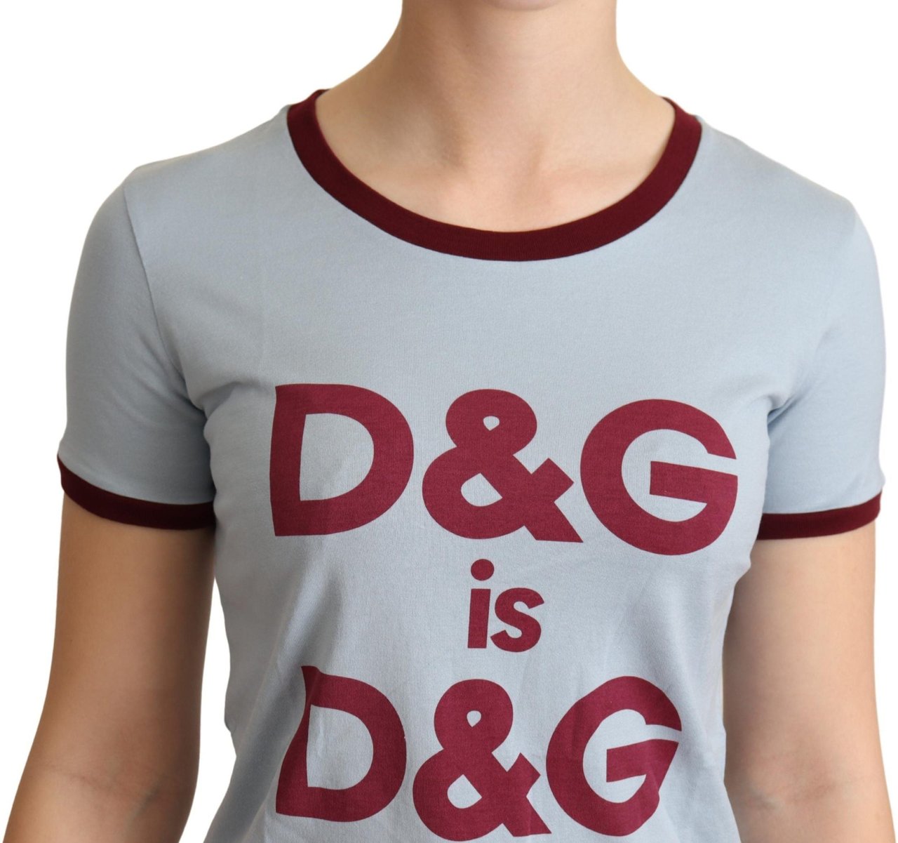 Dolce & Gabbana Blue Crewneck D&G Top T-shirt Blauw