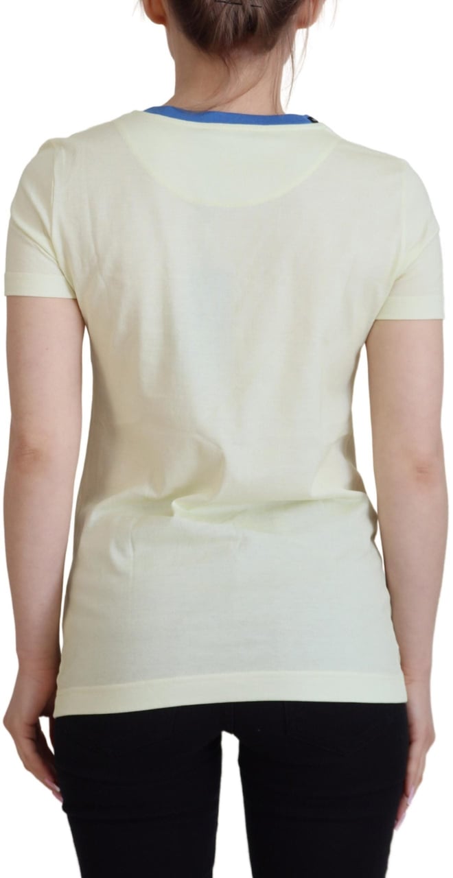 Dolce & Gabbana Yellow Havanity Round Neck Tee Cotton T-shirt Wit