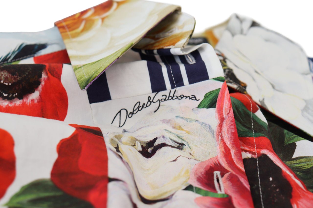 Dolce & Gabbana Multicolor Floral Cotton Collared Blouse Top Divers