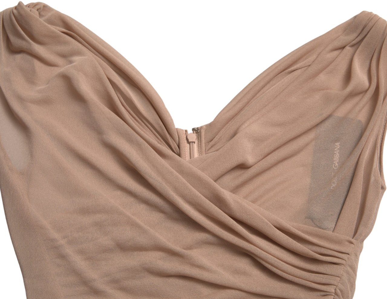 Dolce & Gabbana Beige Viscose V-neck Sleeveless Tank Top Beige