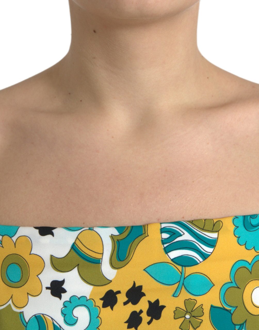 Dolce & Gabbana Multicolor Floral Sleeveless Cropped Top Divers