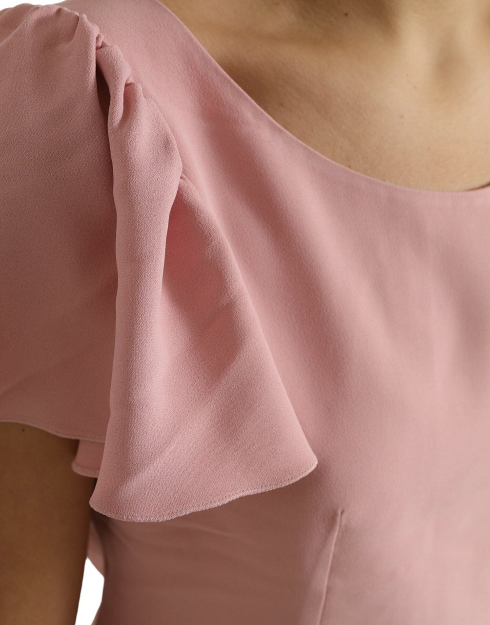 Dolce & Gabbana Pink Short Sleeves Round Neck Blouse Top Roze
