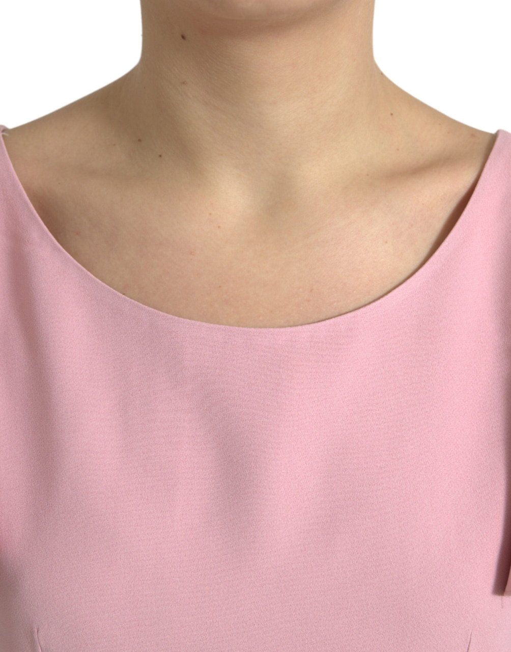 Dolce & Gabbana Pink Short Sleeves Round Neck Blouse Top Roze