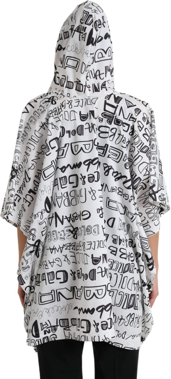 Dolce & Gabbana White Logo Print Hooded Blouson T-shirt Top Divers