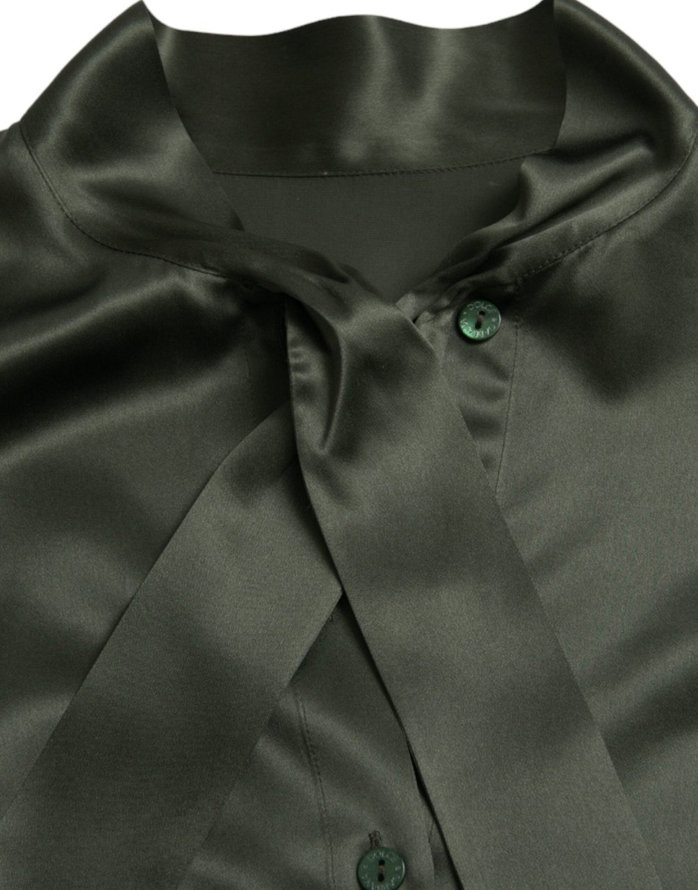 Dolce & Gabbana Gray Long Sleeves Ascot Collar Blouse Top Grijs