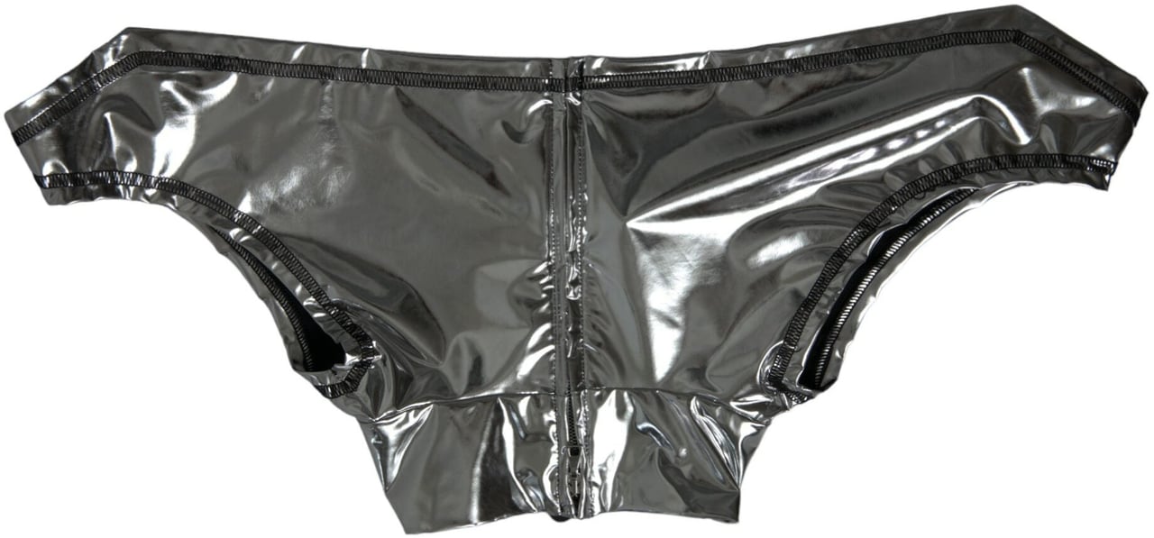 Dolce & Gabbana Silver Polyester Stretch Top Zilver