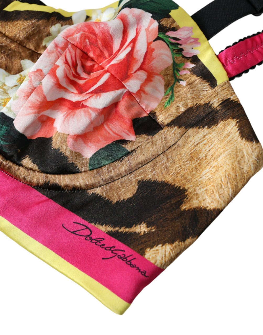 Dolce & Gabbana Multicolor Floral Sleeveless Bustier Crop Top Divers