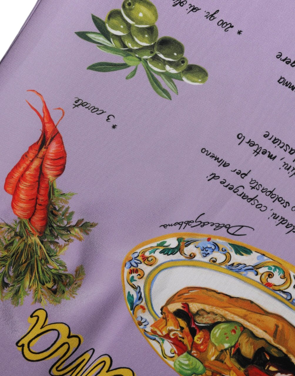 Dolce & Gabbana Purple Silk Caponata Siciliana Print Tank Top Paars