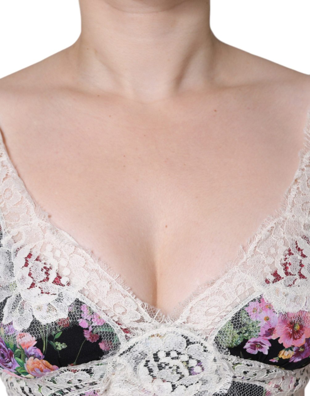 Dolce & Gabbana Black Floral Lace Short Sleeves Blouse Top Zwart