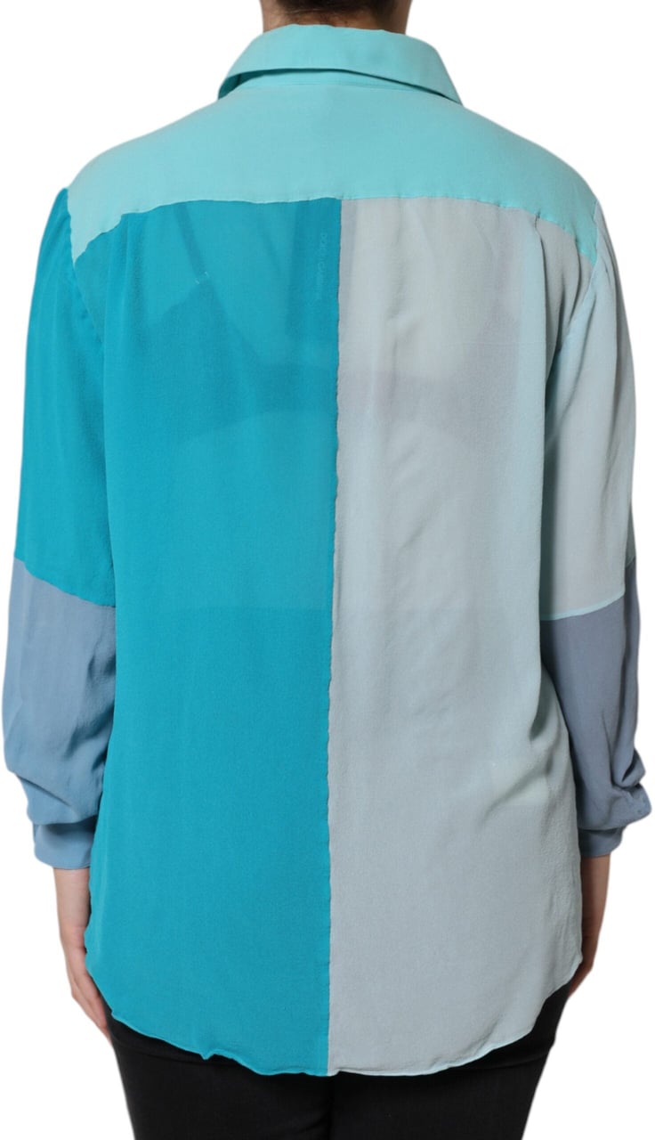 Dolce & Gabbana Multicolor Long Sleeve Button Blouse Top Divers