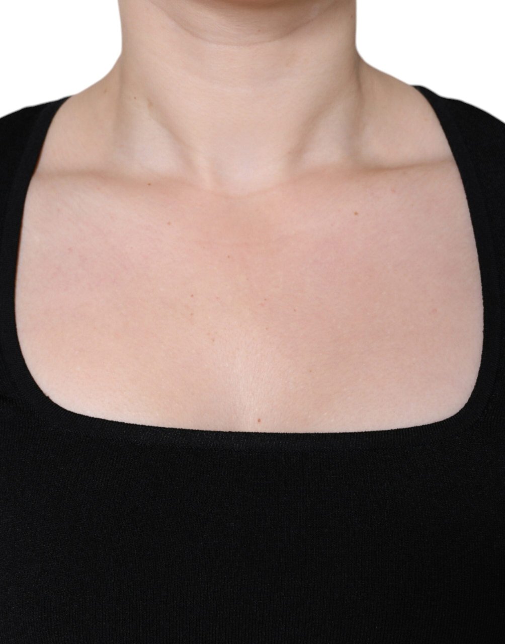 Dolce & Gabbana Black Long Sleeves Blouse Square Neck Top Zwart