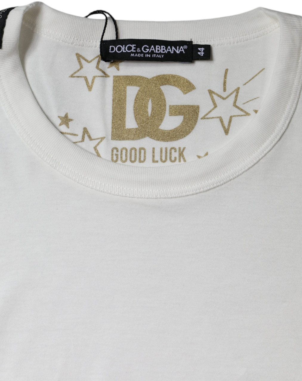 Dolce & Gabbana White Cotton Crew Neck Short Sleeve T-shirt Wit