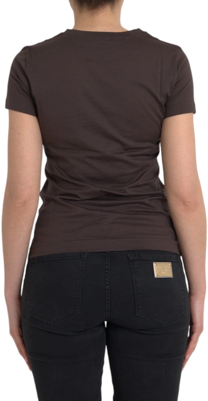 Dolce & Gabbana Brown Crewneck 2017 Motive Print T-shirt Divers