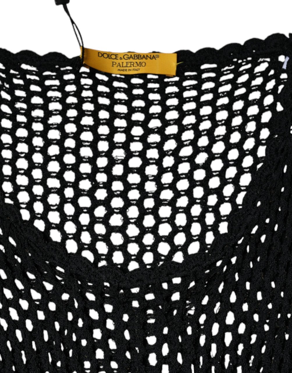 Dolce & Gabbana Black Mesh See Through Sleeveless Tank Top Zwart