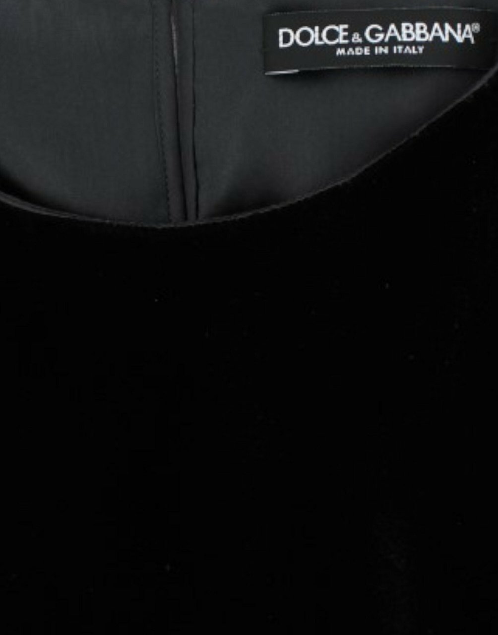 Dolce & Gabbana Black velvet shortsleeved blouse Zwart