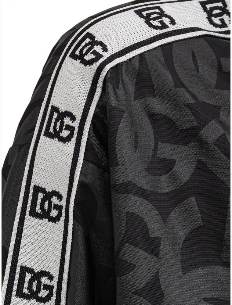 Dolce & Gabbana Black Polyester Shell Jacket Zwart