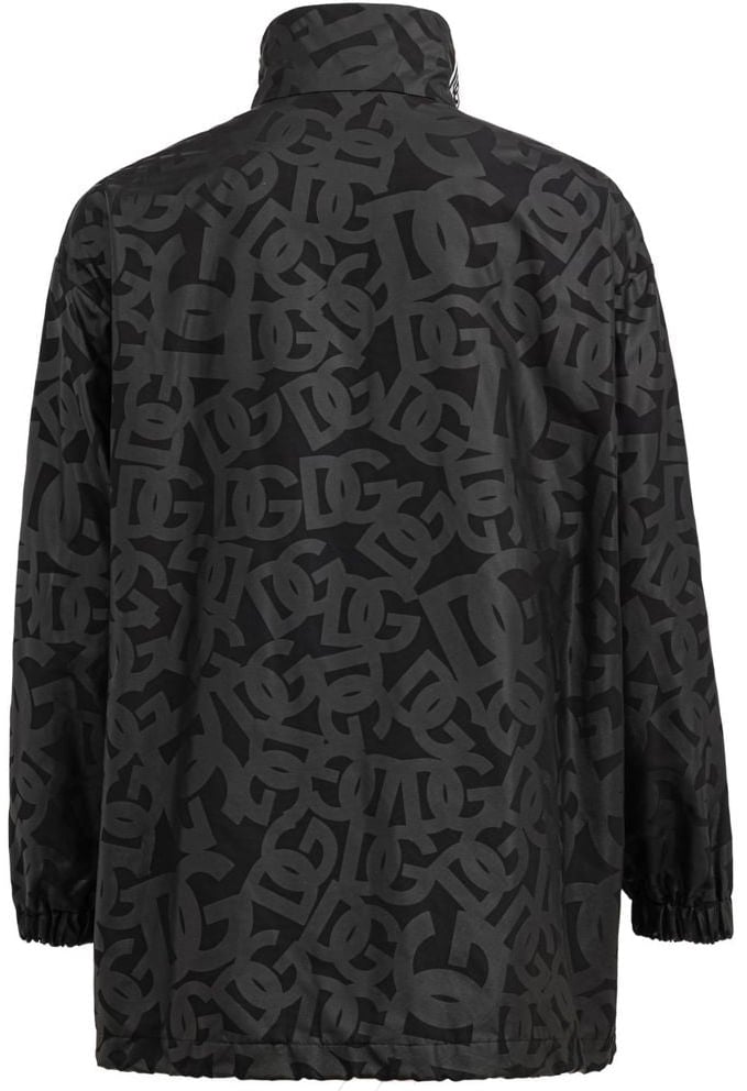 Dolce & Gabbana Black Polyester Shell Jacket Zwart